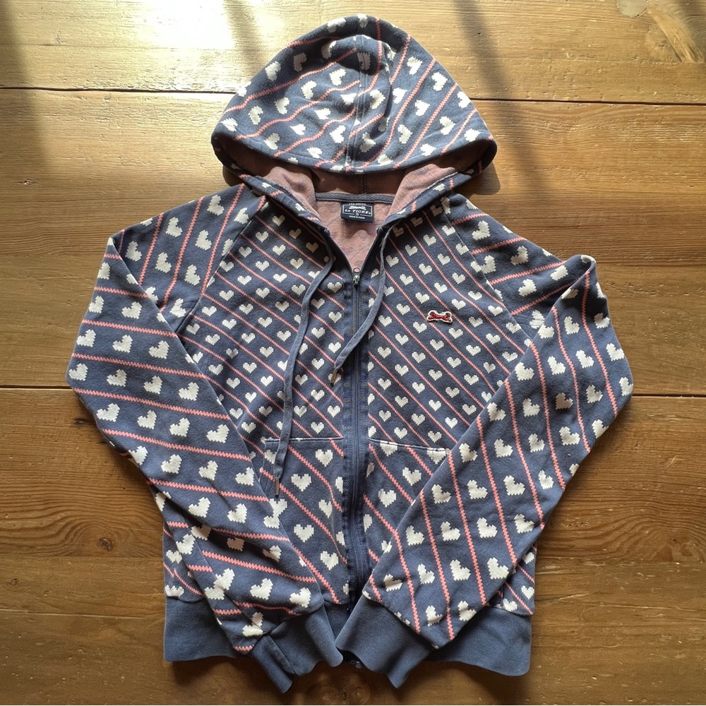 Le Tigre y2k hoodie heart stripes women S
